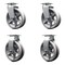 Service Caster 6'' V-Groove Semi Steel Caster Set with Bronze Bearings 2 Swivel 2 Rigid, 4PK SCC-20S620-VGBZ-2-R-2 - alternate 1